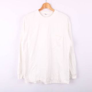 ユニクロ(UNIQLO)のユニクロ 長袖Tシャツ ロンT 胸ポケット ユニクロユー メンズ Lサイズ ホワイト UNIQLO(Tシャツ/カットソー(七分/長袖))