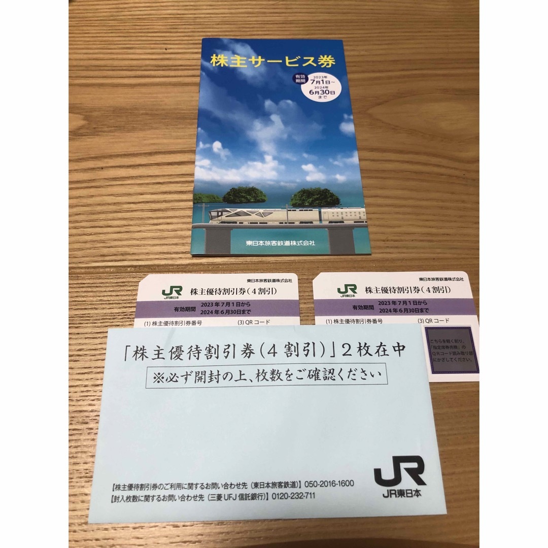 JR 東日本　株主優待　2枚セット➕株主サービス券鉄道乗車券