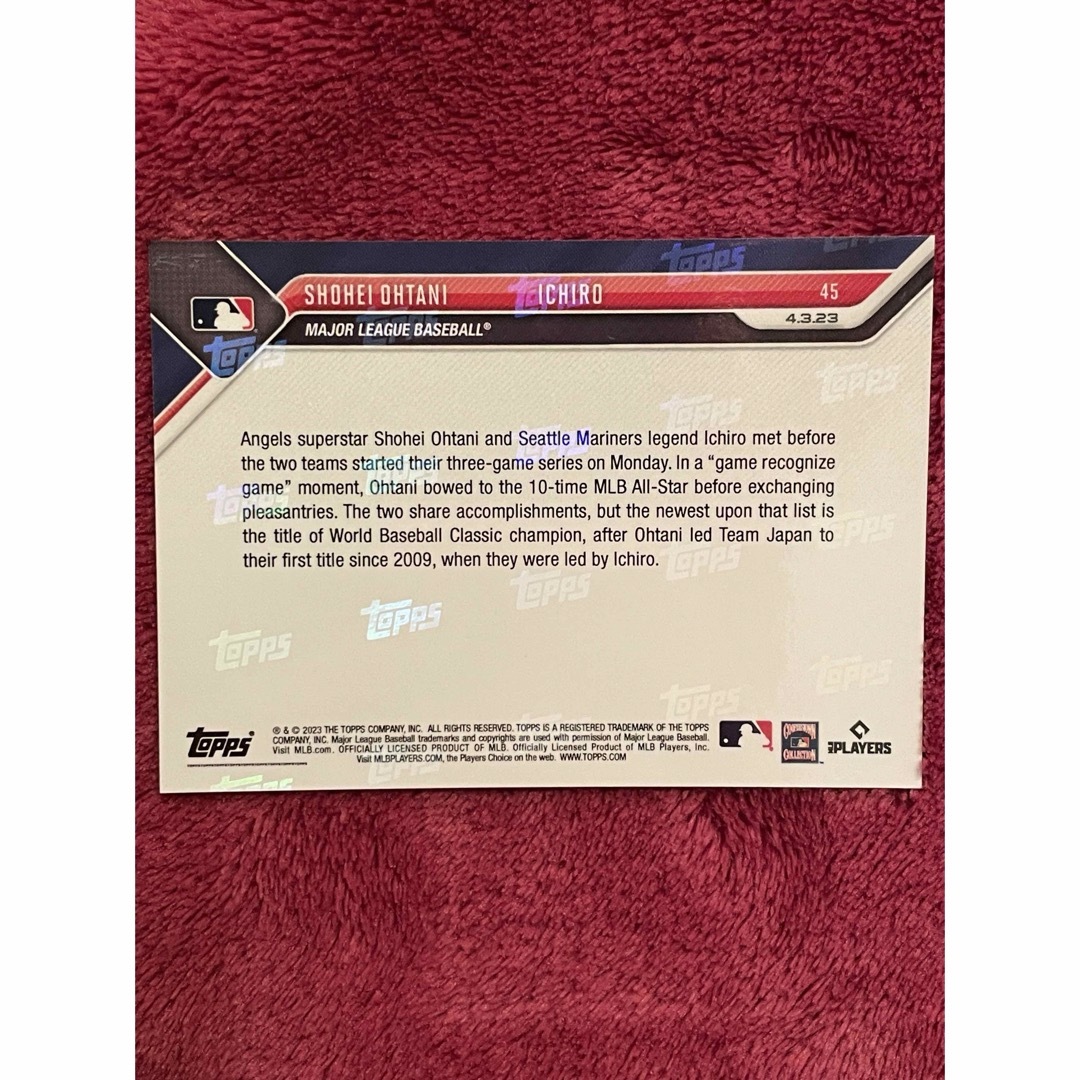 専用商品　topps now 大谷翔平　2023年＃45、2022年＃436 エンタメ/ホビーのトレーディングカード(シングルカード)の商品写真