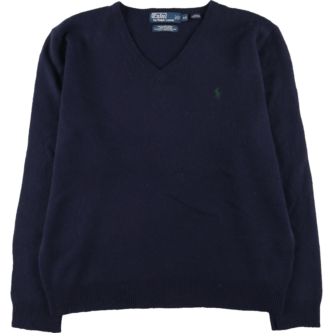 Ralph Lauren(ラルフローレン)の古着 ラルフローレン Ralph Lauren POLO by Ralph Lauren Vネック ラムウールニットセーター メンズL /eaa398492 メンズのトップス(ニット/セーター)の商品写真