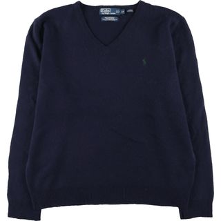 ラルフローレン(Ralph Lauren)の古着 ラルフローレン Ralph Lauren POLO by Ralph Lauren Vネック ラムウールニットセーター メンズL /eaa398492(ニット/セーター)