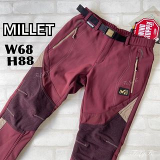 ミレー(MILLET)の【新品】MILLET 撥水 裏起毛 パンツ　スキー　雪山　バーガンディ レッド(登山用品)