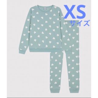 プチバトー(PETIT BATEAU)の新品　プチバトー　PETIT BATEAU  ハート　長袖　パジャマ　XSサイズ(パジャマ)