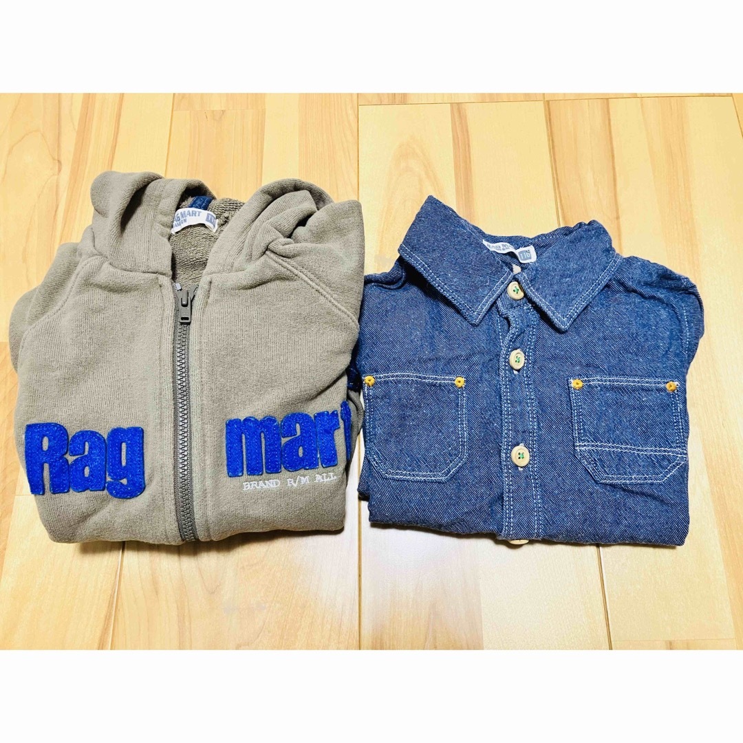 RAG MART(ラグマート)のラグマート　110 パーカー　シャツ　セット キッズ/ベビー/マタニティのキッズ服男の子用(90cm~)(ブラウス)の商品写真