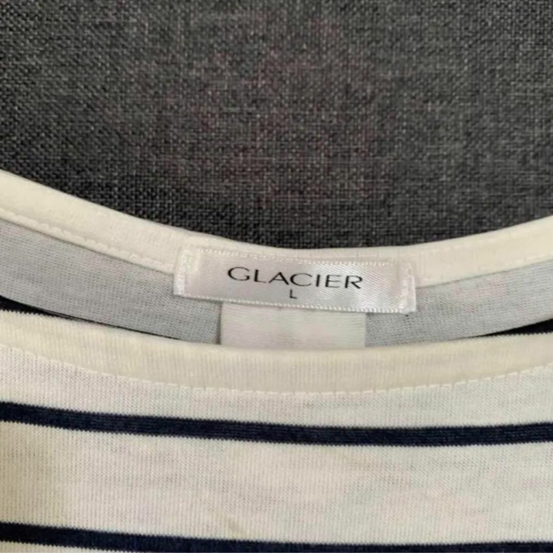 GLACIER(グラシア)の[グラシア] ボーダーＴシャツ   トップス　Lサイズ　ボートネック　シャツ レディースのトップス(カットソー(半袖/袖なし))の商品写真