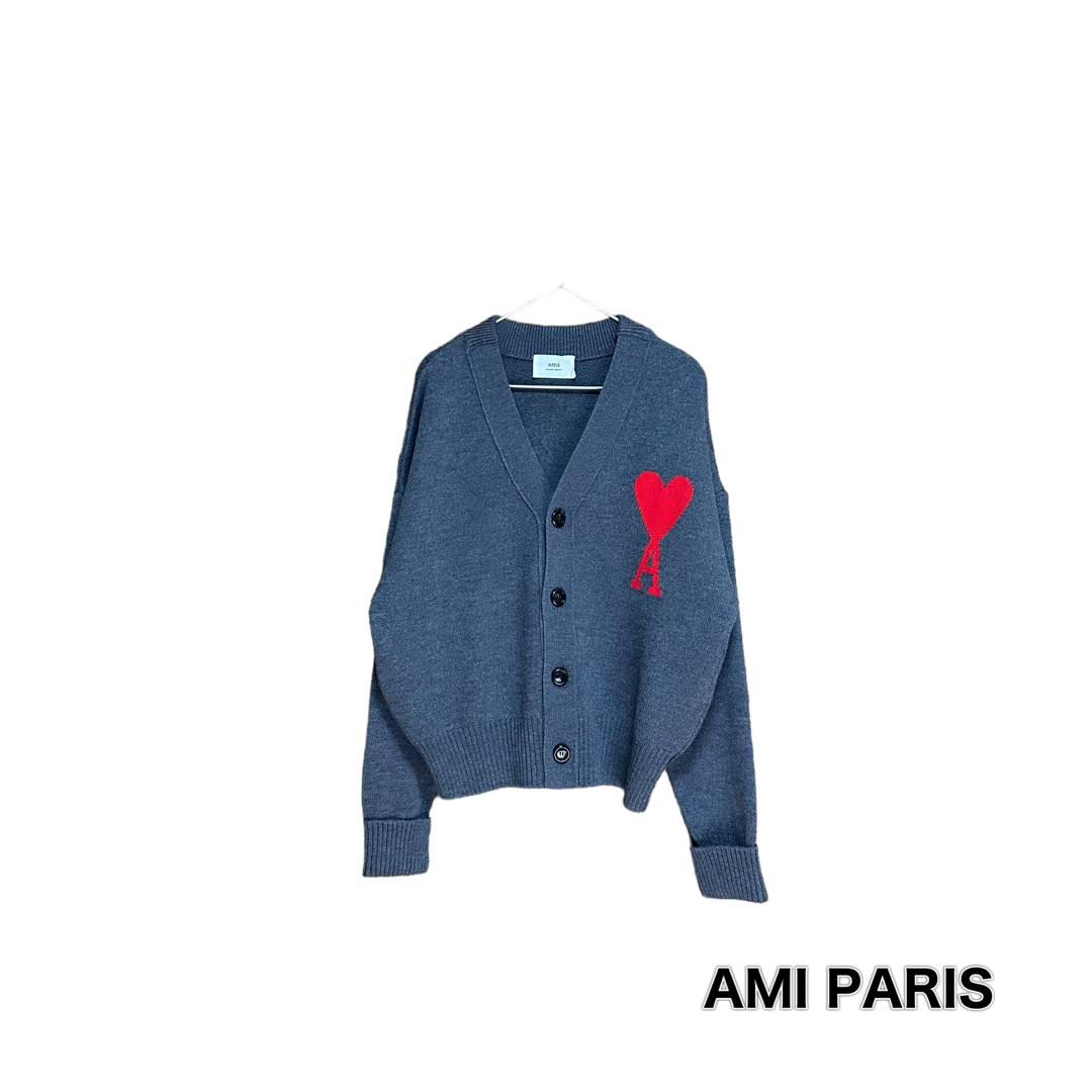 AMI PARIS アミ オーバーサイズ カーディガン グレー Lサイズカーディガン