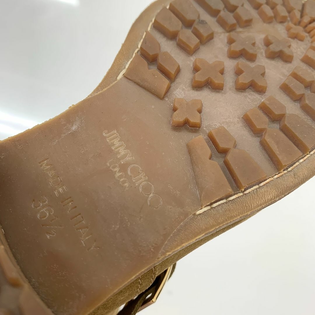 JIMMY CHOO(ジミーチュウ)の8195 ジミーチュウ スエード ベルト ショートブーツ キャメル レディースの靴/シューズ(ブーツ)の商品写真