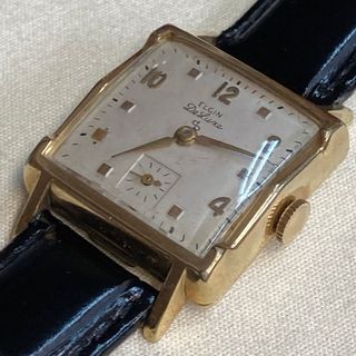 エルジン(ELGIN)のエルジン ELGIN 希少 スモセコ 10K コンビ ユニセックス腕時計 稼働品(腕時計(アナログ))