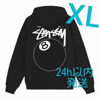 ステューシー(STUSSY)の【人気】ステューシー 8 BALL  スウェット ジップップ パーカー 黒 XL(パーカー)