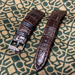 ロレックス(ROLEX)のロレックス純正尾錠付20mm ボンベ式マットクロコダイル竹符革ベルト(レザーベルト)