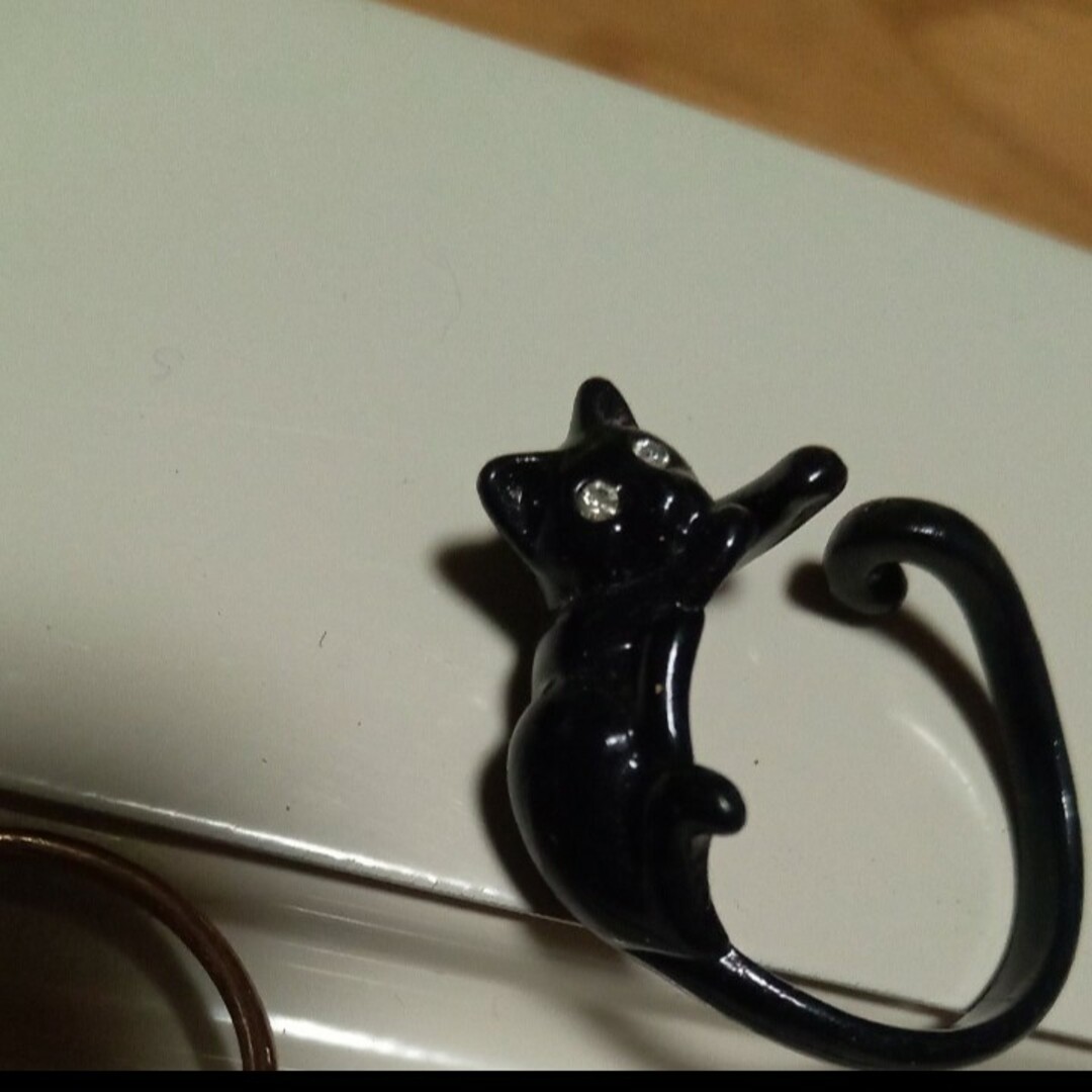 猫モチーフ　指輪2個セット　アイアンリング レディースのアクセサリー(リング(指輪))の商品写真