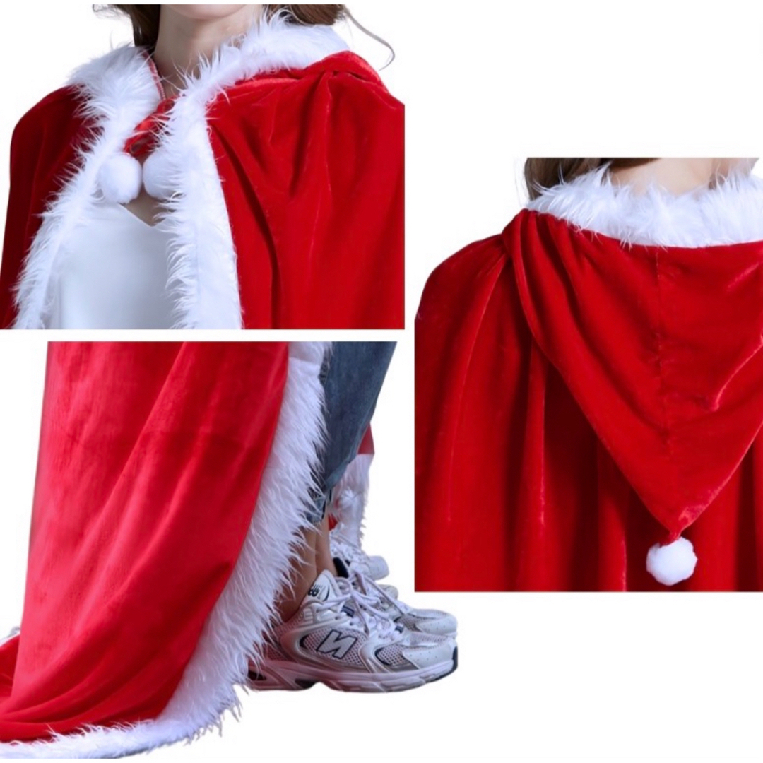 サンタクロースマント Lサイズ レディース メンズ クリスマス コスチューム エンタメ/ホビーのコスプレ(衣装)の商品写真