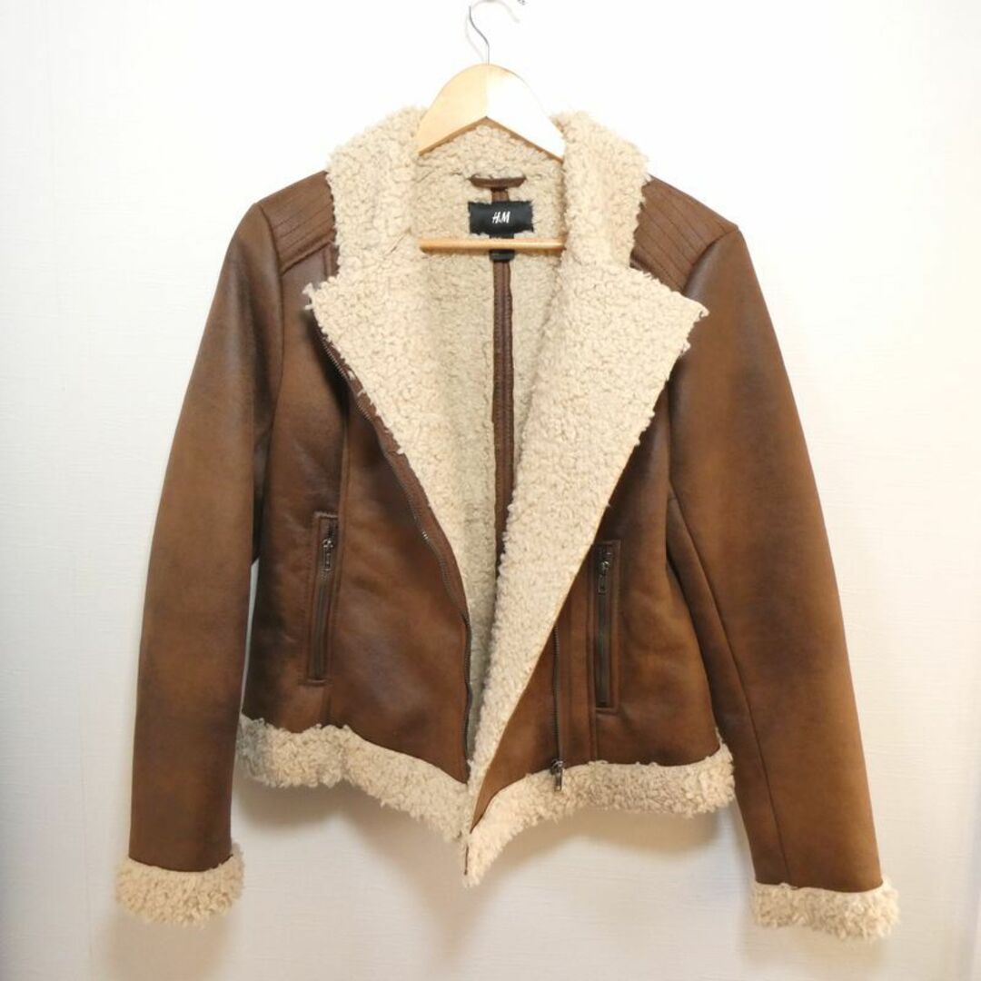 H&M - H&Mレディース ボアジャケット ライダースジャケット Mの H&M - H&Mレディース ボアジャケット ライダースジャケット Mの