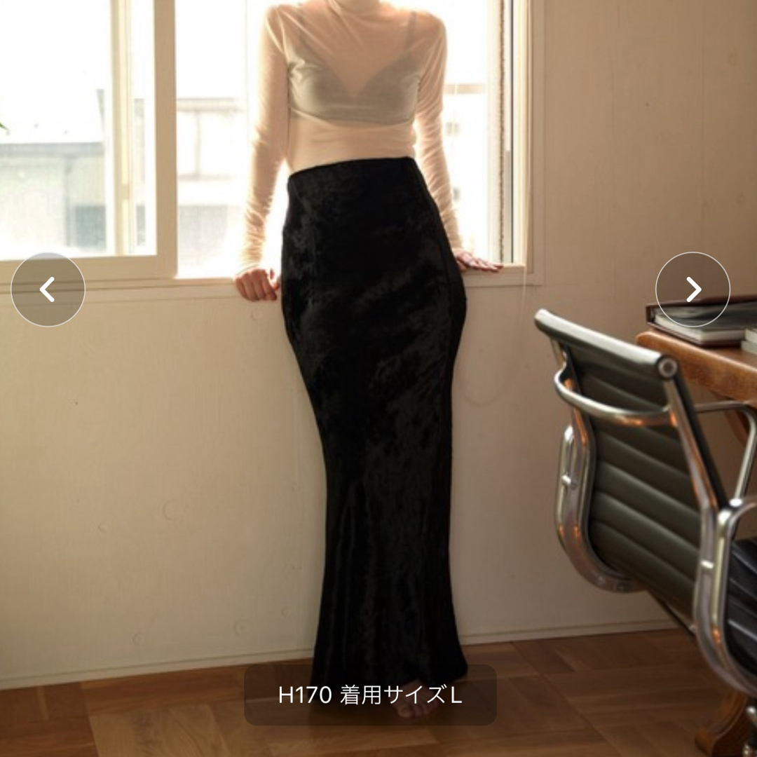 スカートenof ベルベットロングスカート　velvet long skirt