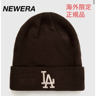 ニューエラー(NEW ERA)のニューエラ ニット帽 ビーニー LA ブラウン レディース メンズ 刺繍 大谷(ニット帽/ビーニー)