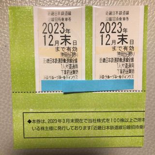 近鉄株主優待乗車券　2枚@2023年12月末迄(鉄道乗車券)