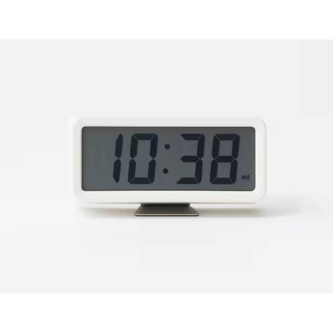 MUJI (無印良品)(ムジルシリョウヒン)の無印良品 デジタル時計・小（アラーム機能付） ホワイト／型番：ＭＪ‐ＤＣＳＷ１ インテリア/住まい/日用品のインテリア小物(置時計)の商品写真