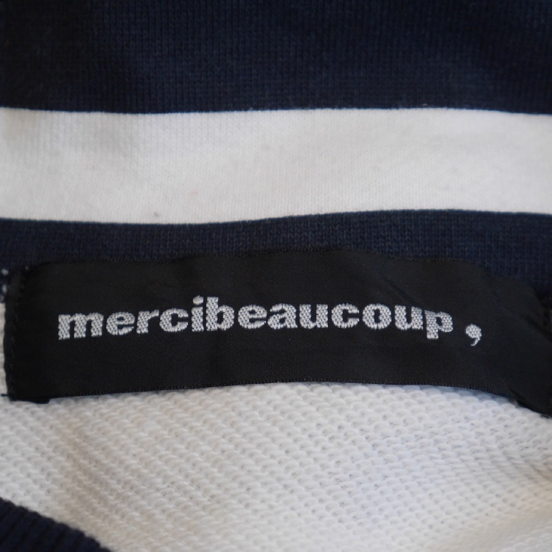 mercibeaucoup(メルシーボークー)のmercibeaucoup, メルシーボークー ハーフボタン ボーダーパーカー レディースのトップス(パーカー)の商品写真