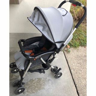 グッドベビー(Goodbaby)のGoodBaby A型 ベビーカー　両対面　灰黒橙メッシュ日除　コンパクト収納(ベビーカー/バギー)