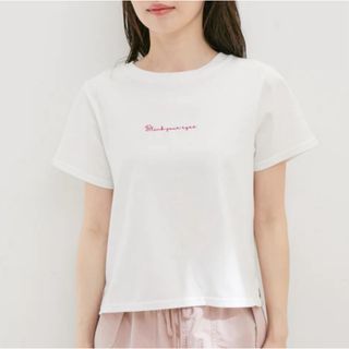 ヴィス(ViS)の【汗染み防止・洗える】フロントロゴ刺繍チビTシャツ(Tシャツ(半袖/袖なし))