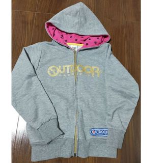 アウトドア(OUTDOOR)のパーカー　OUTDOOR　140 グレー　ピンク(Tシャツ/カットソー)