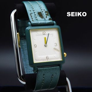 セイコー(SEIKO)のSEIKO 腕時計 グリーン 4時位置リューズ レクタンギュラー(腕時計(アナログ))