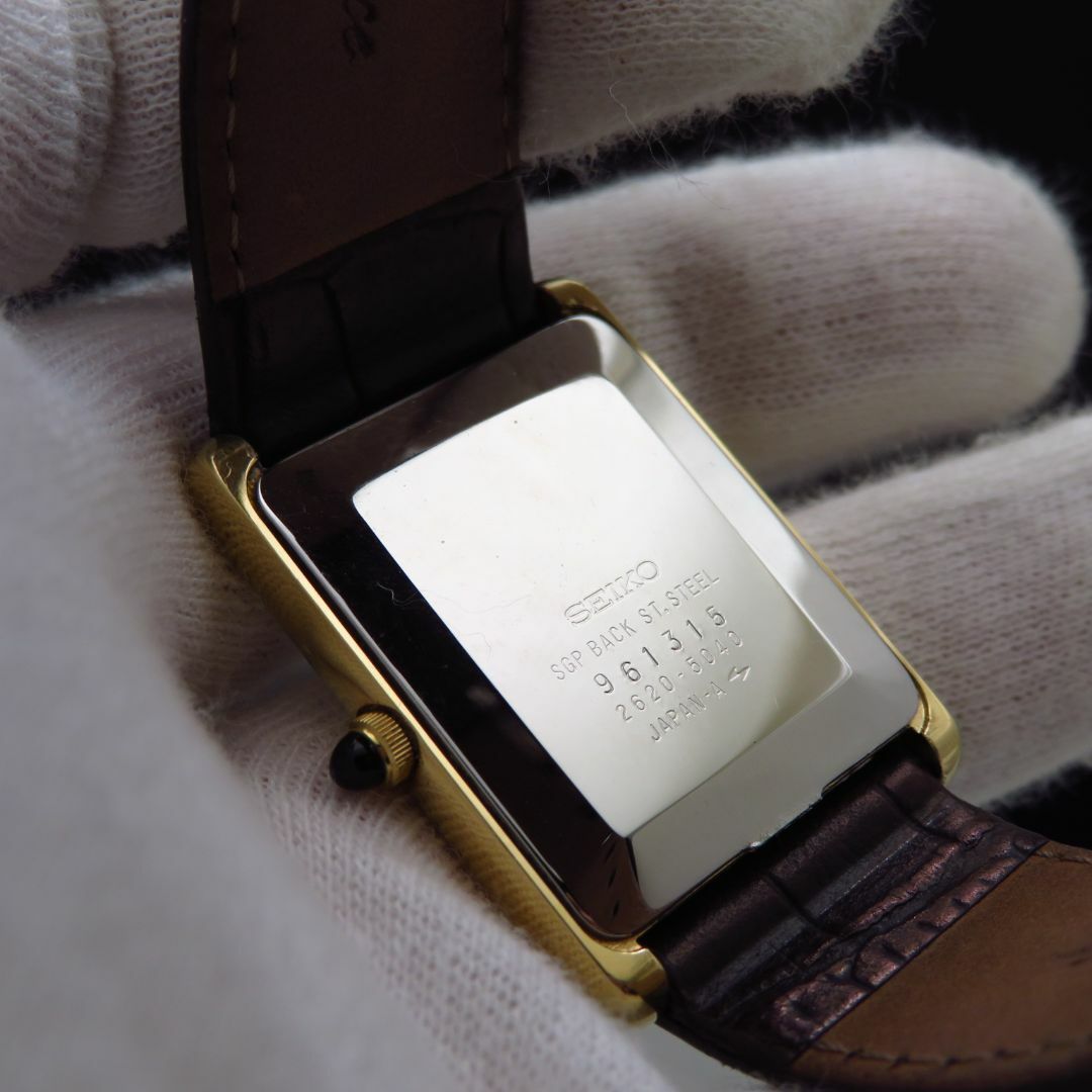 SEIKO - SEIKO 腕時計 ローマン レクタンギュラー ゴールド SEIKO - SEIKO 腕時計 ローマン レクタンギュラー ゴールド