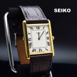 セイコー(SEIKO)のSEIKO 腕時計 ローマン レクタンギュラー ゴールド シャリオ(腕時計(アナログ))