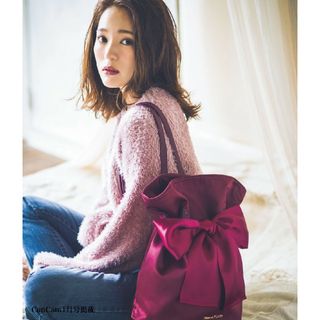 メゾンドフルール(Maison de FLEUR)の新品 メゾンドフルール Liane 巾着リボンリュック バックパック レッド 赤(リュック/バックパック)