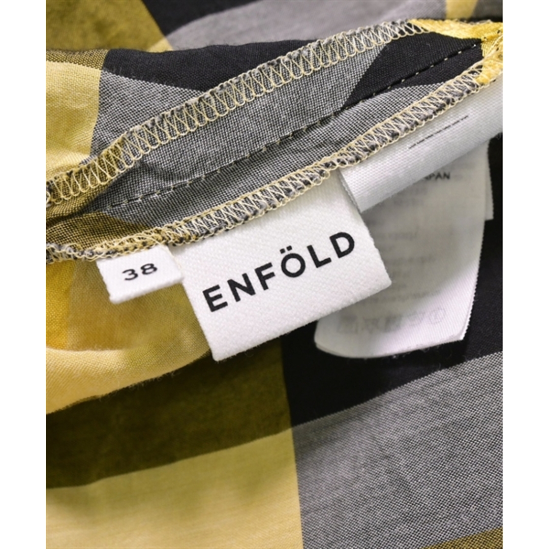ENFOLD(エンフォルド)のENFOLD エンフォルド ブラウス 38(M位) 黄xグレーx黒(チェック) 【古着】【中古】 レディースのトップス(シャツ/ブラウス(長袖/七分))の商品写真