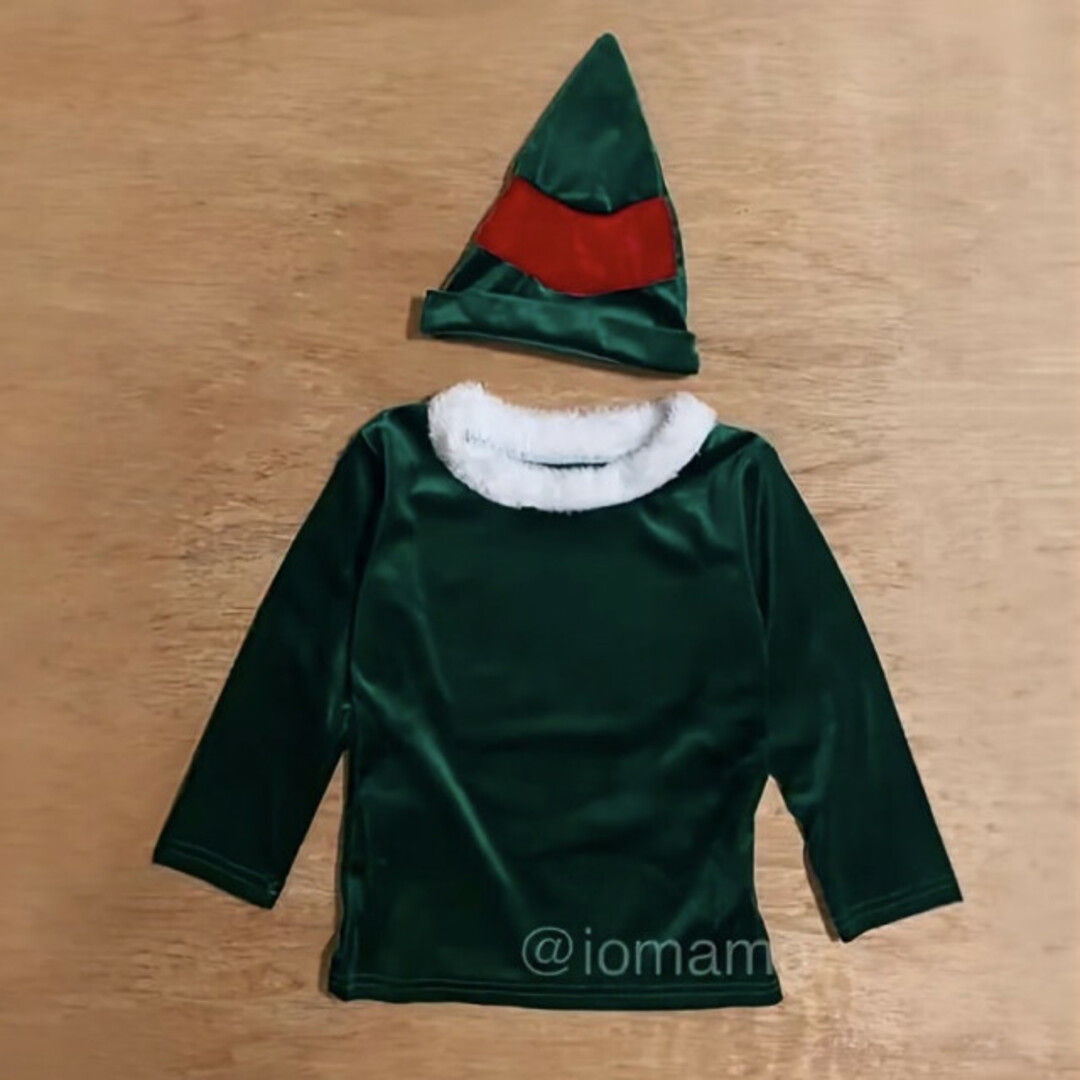 子ども クリスマスフレア セットアップ 緑 110 エルフ 美品 コスプレ キッズ/ベビー/マタニティのキッズ服女の子用(90cm~)(ワンピース)の商品写真