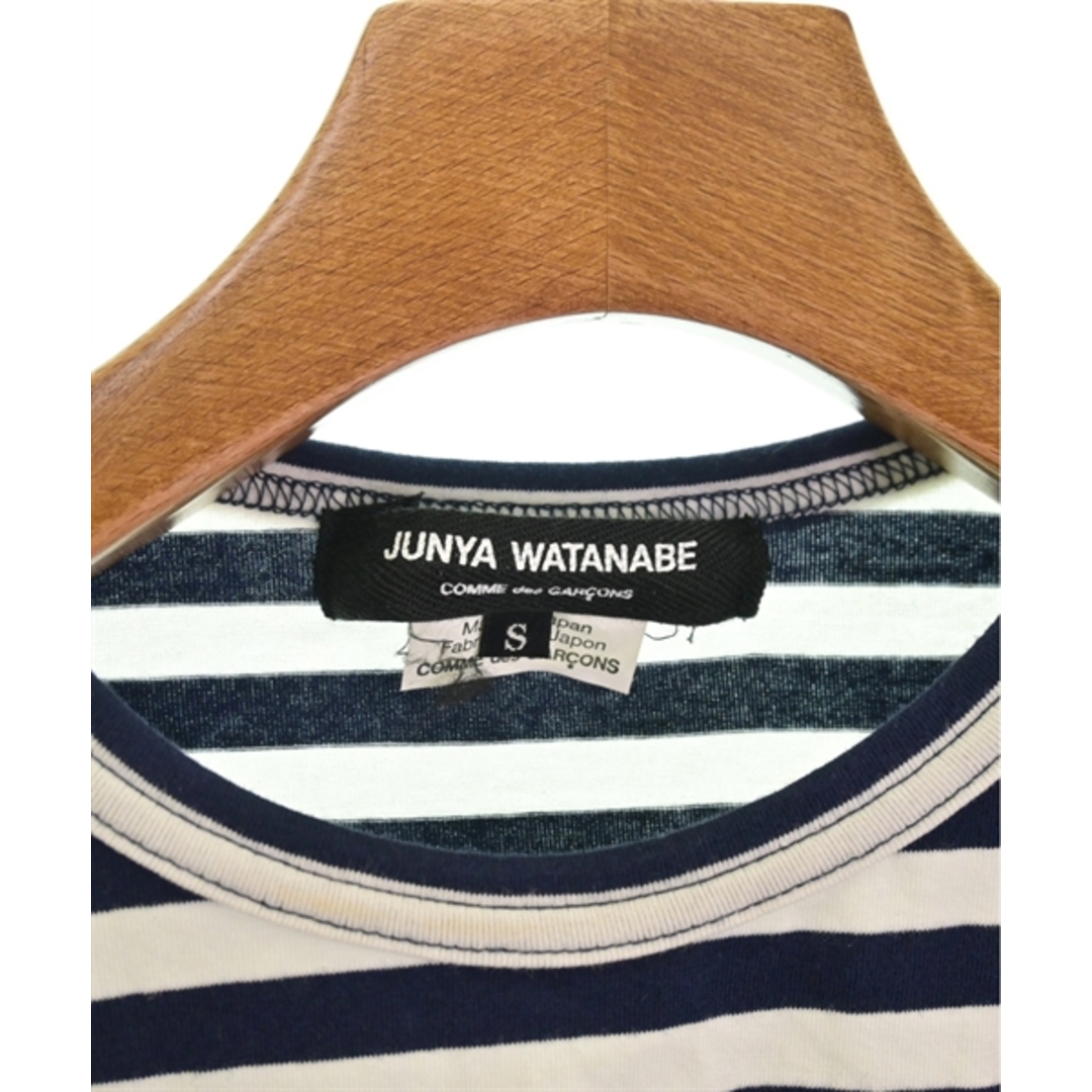 JUNYA WATANABE(ジュンヤワタナベ)のJUNYA WATANABE Tシャツ・カットソー S 紺x白(ボーダー) 【古着】【中古】 レディースのトップス(カットソー(半袖/袖なし))の商品写真