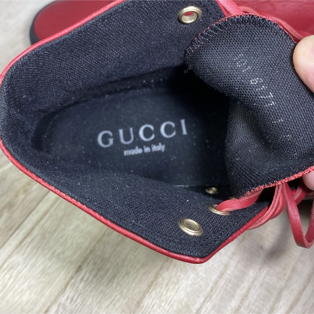 Gucci(グッチ)の【GUCCI】オールド　グッチ　レザーハイカットスニーカー　ビンテージ品　35 レディースの靴/シューズ(スニーカー)の商品写真