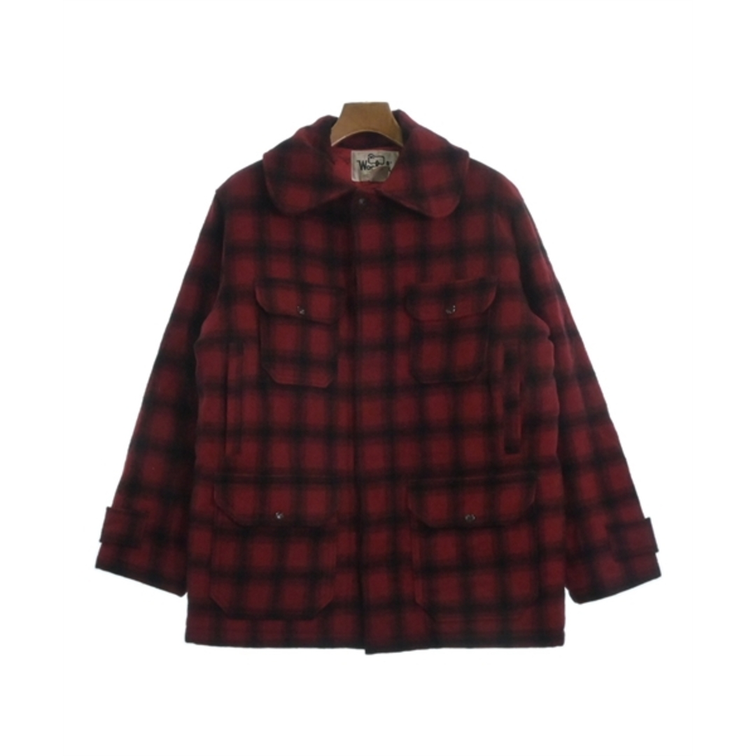 WOOLRICH(ウールリッチ)のWOOLRICH ブルゾン（その他） 40(L位) 赤x黒(チェック) 【古着】【中古】 メンズのジャケット/アウター(その他)の商品写真