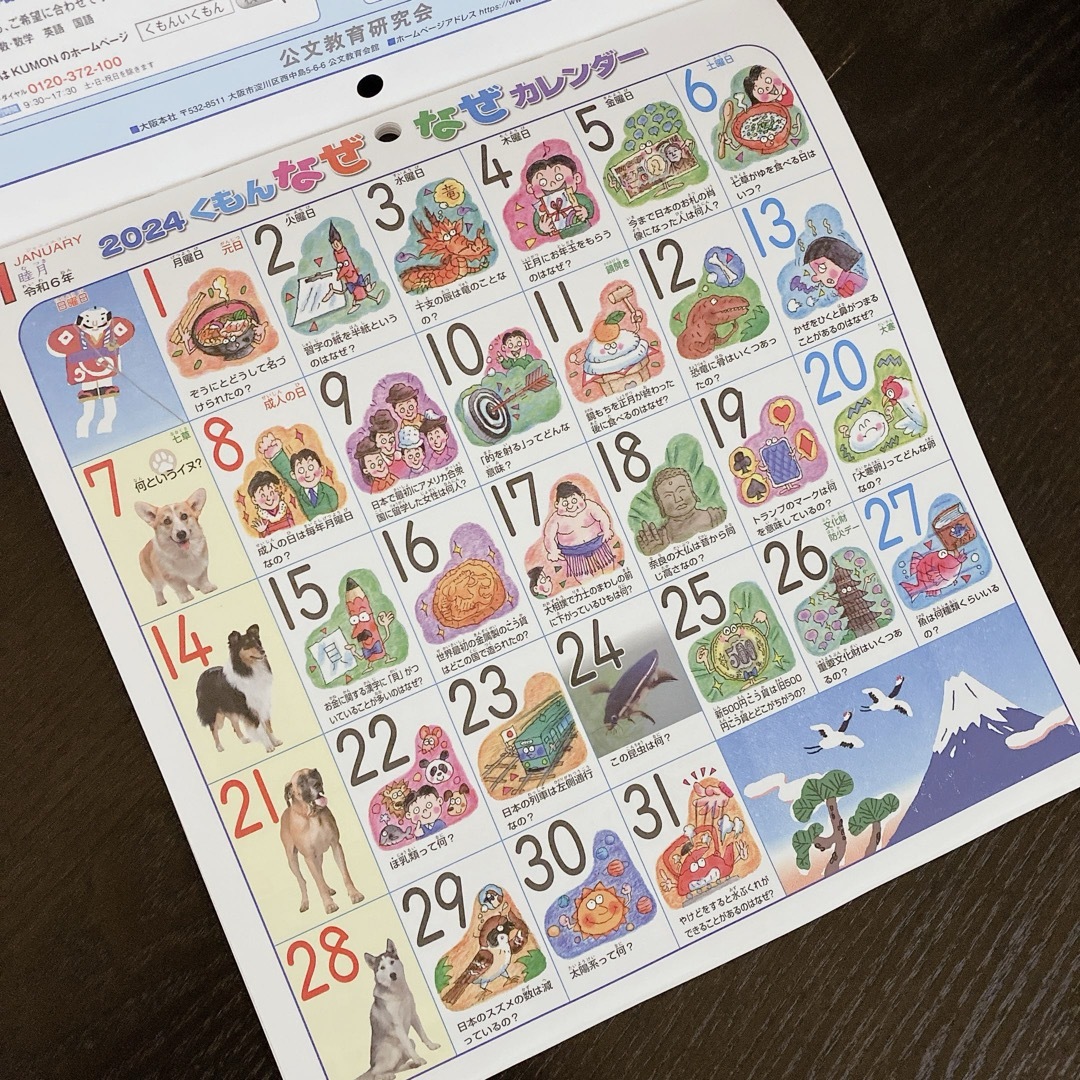 KUMON(クモン)のくもん　なぜなぜカレンダー　2024  インテリア/住まい/日用品の文房具(カレンダー/スケジュール)の商品写真