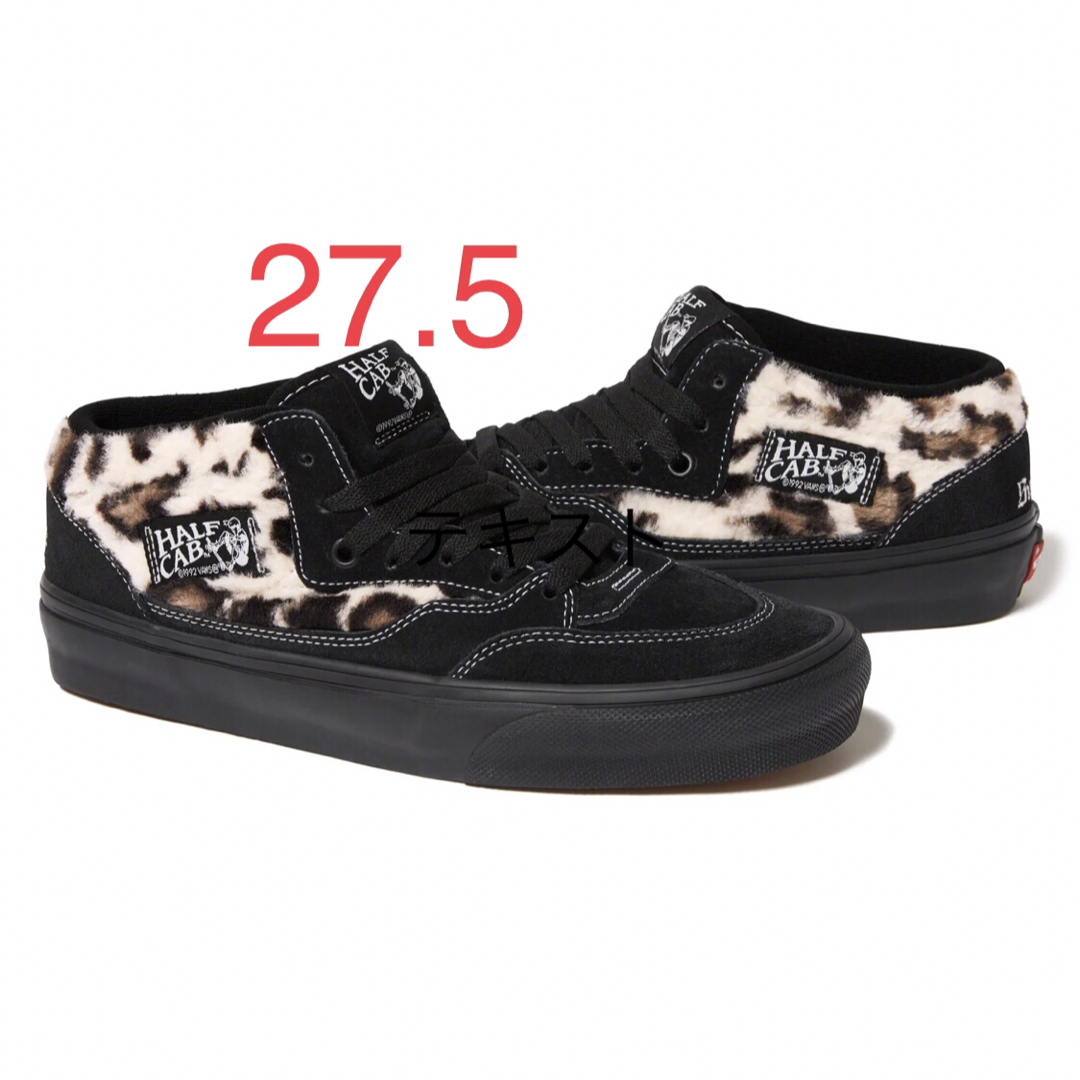 メンズ27.5 Supreme Vans Leopard Half Cab Black