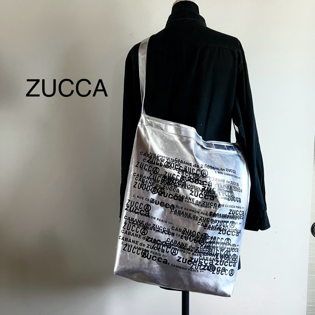 CABANE de ZUCCa(カバンドズッカ)のZUCCA メタリック　トートバッグ　2way  ロゴ　総柄 メンズのバッグ(トートバッグ)の商品写真