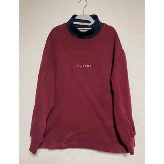 CULLNI 19AW ロゴ　モックネック　プルオーバー　スウェット　レッド(スウェット)