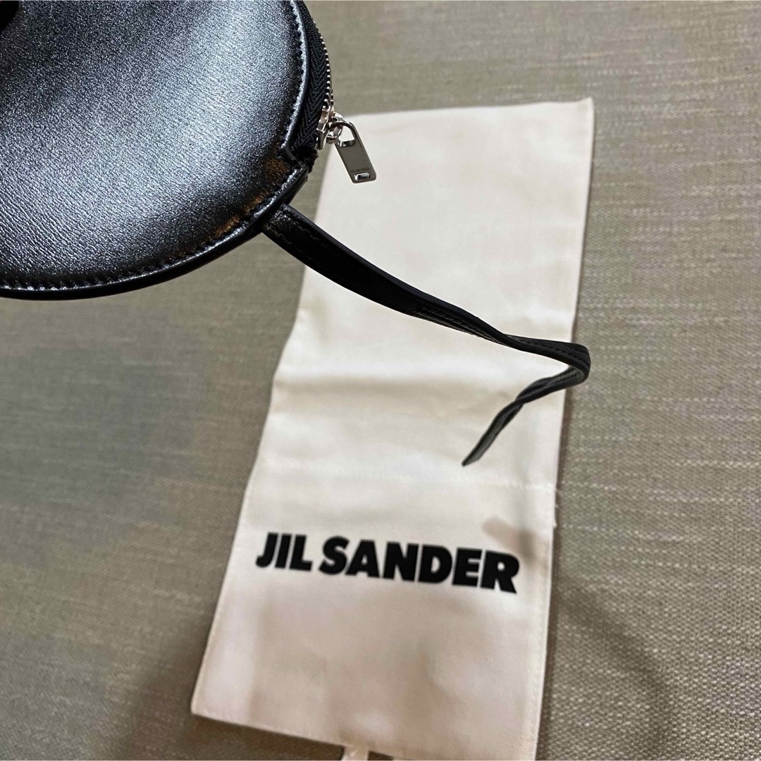 Jil Sander(ジルサンダー)のJIL SANDER ジルサンダー レザー サークル コインケース 箔押しロゴ  レディースのファッション小物(コインケース)の商品写真