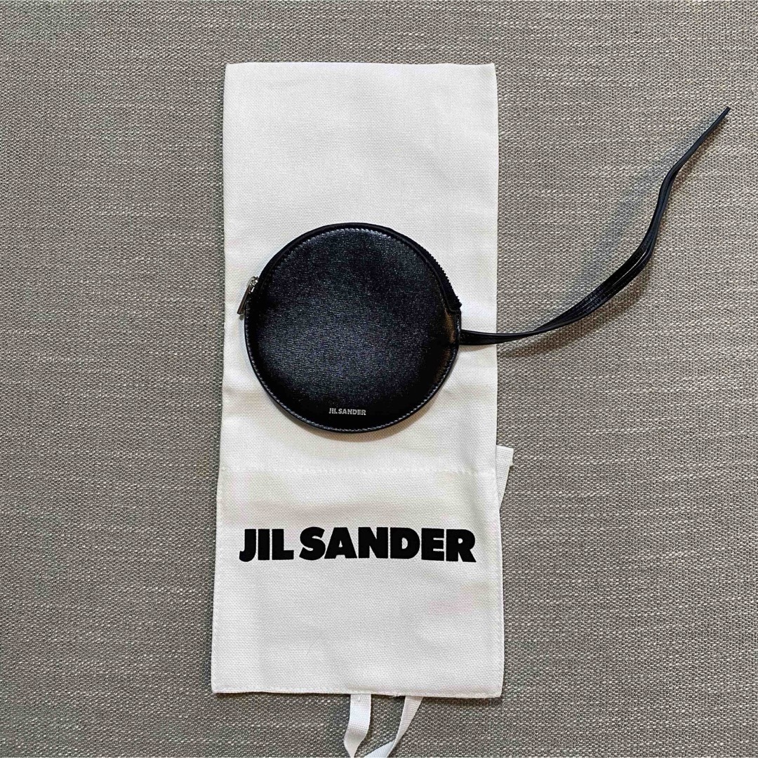 Jil Sander(ジルサンダー)のJIL SANDER ジルサンダー レザー サークル コインケース 箔押しロゴ  レディースのファッション小物(コインケース)の商品写真