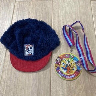 ディズニー(Disney)のミッキーマウスボア帽子　50 (メダル付き)(帽子)