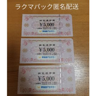 早稲田アカデミー 株主優待券 15000円分【匿名配送　送料込】(その他)