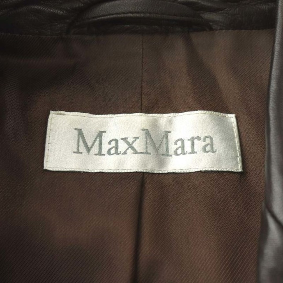Max Mara(マックスマーラ)のマックスマーラ 白タグ テーラードジャケット シングル 羊革 42 L 茶 レディースのジャケット/アウター(その他)の商品写真