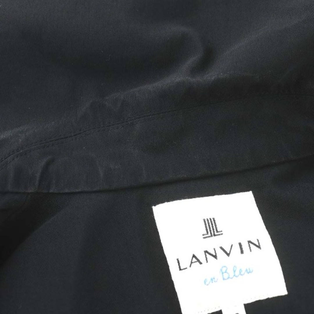 LANVIN(ランバン)のランバン チェスターコート ロング丈 刺繍 コットン アウター 36 S 黒 青 レディースのジャケット/アウター(その他)の商品写真