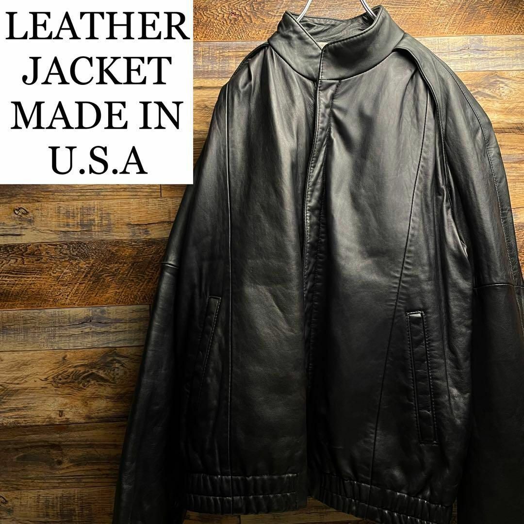 ART VINTAGE - USA製レザージャケット古着メンズ本革黒ブラック