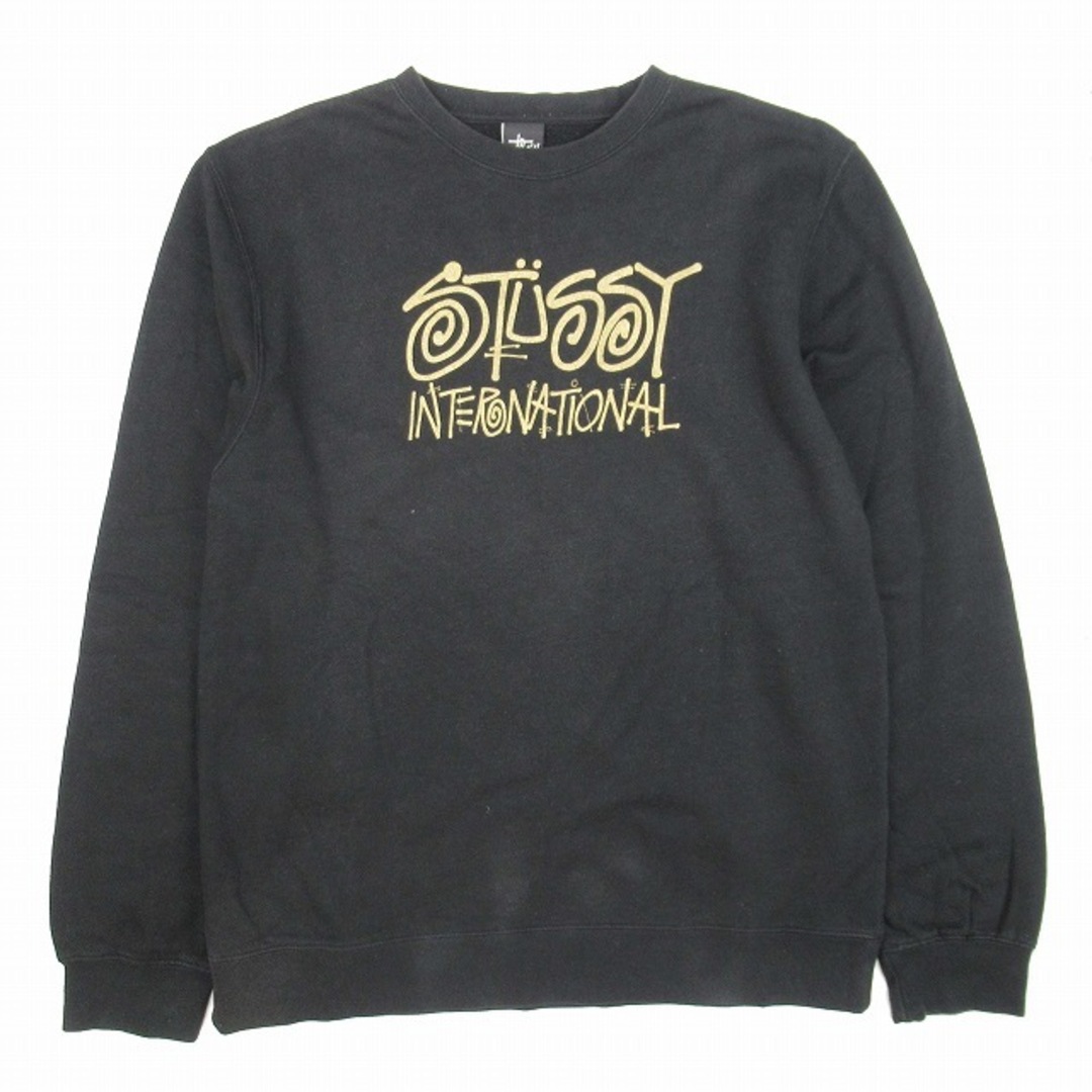 STUSSY - 黒タグ STUSSY ロゴプリント スウェット 裏起毛 トレーナー