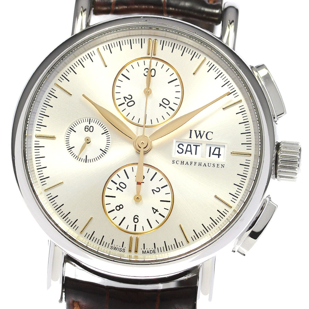 IWC IWC SCHAFFHAUSEN IW378302 ポートフィノ クロノグラフ デイデイト 自動巻き メンズ 保証書付き_784943約41mmベルトサイズ