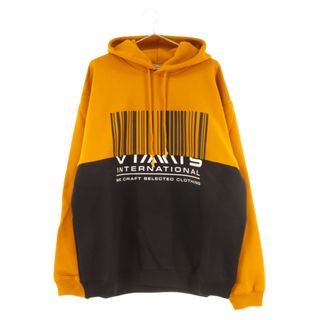 VTMNTS ブイティーエムエヌティーエス INTERNATIONAL HOODIE VL16HD600 切替ロゴプリントプルオーバーパーカー オレンジ/ブラック(パーカー)