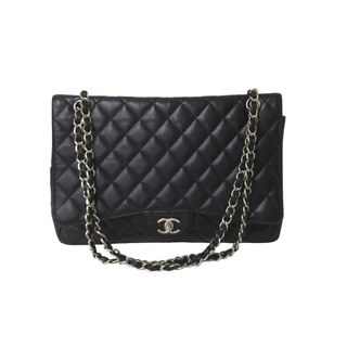 シャネル(CHANEL)のCHANEL シャネル チェーンショルダーバッグ デカマトラッセ33 13番台 キャビアスキン ブラック シルバー金具 美品 中古 58020(ハンドバッグ)