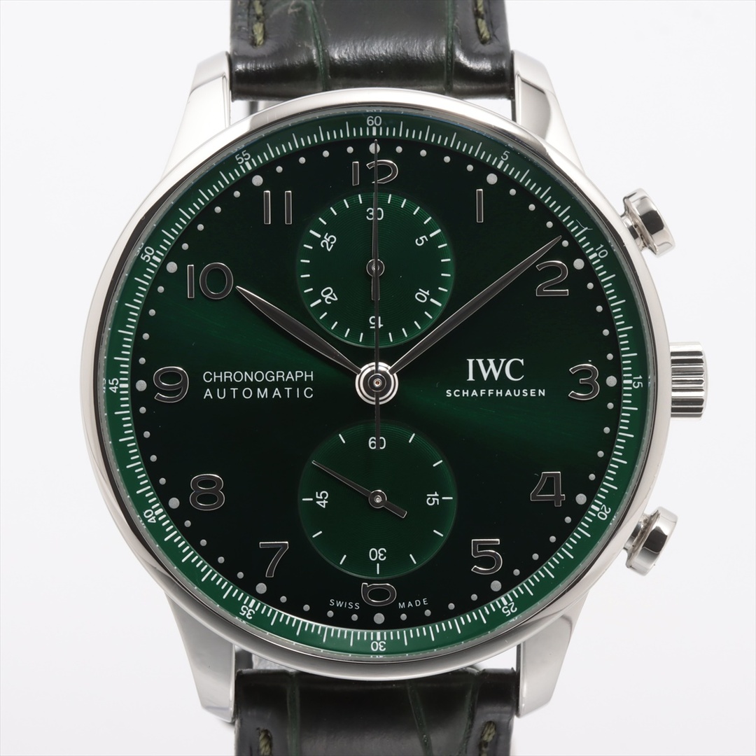 IWC ポルトギーゼ クロノグラフ SS×革   メンズ 腕時計43腕周り